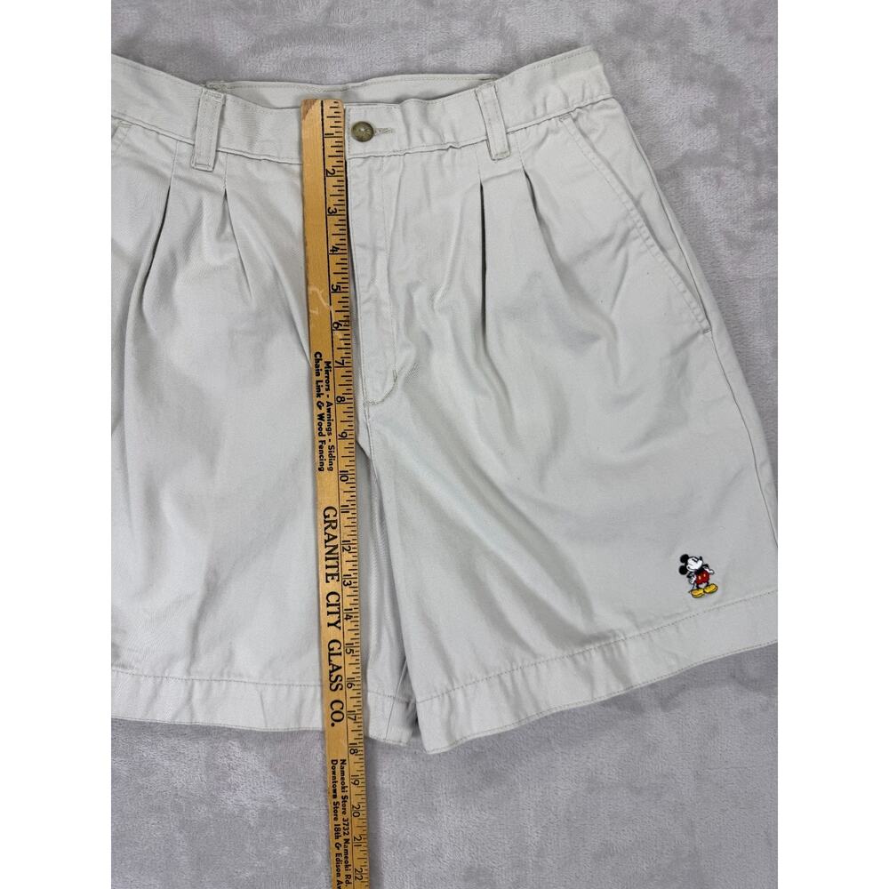 Vintage Walt Disney World Mickey Mouse Shorts Khaki Pleated Womens Size 10 - Picture 7 of 8